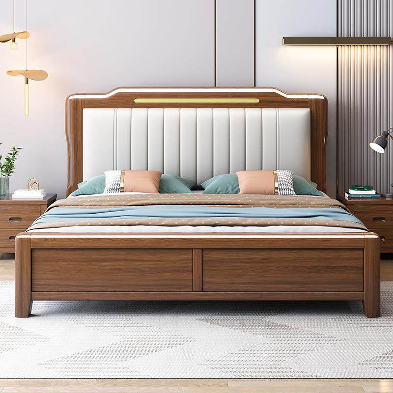 金米丝檀木新中式实木床1.8米人床双主卧1.5成人具床轻奢卧室GRXZ