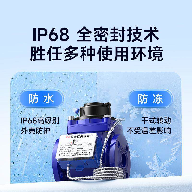 表工业大口径智能水表4G/NB无线远传水法兰水DN麦太保50/1表00垒