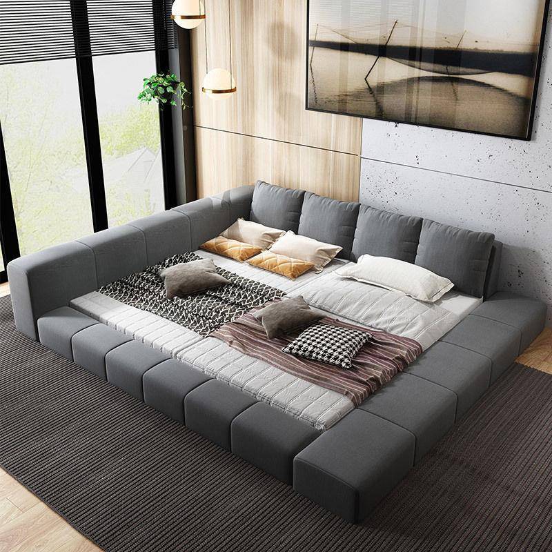 榻榻米床JGD现代简约双床二大胎家庭床超亲子床人一家四口主卧组