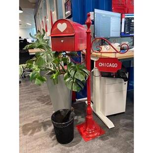 欧式铁艺信别墅箱信报外箱邮筒室防雨1收件箱婚道具庆邮箱