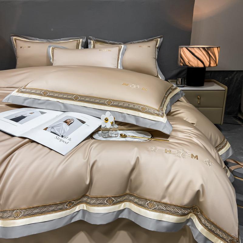 厂家直销1套00时支全棉轻奢四件四季可用XBZ-FM床上简用品尚约