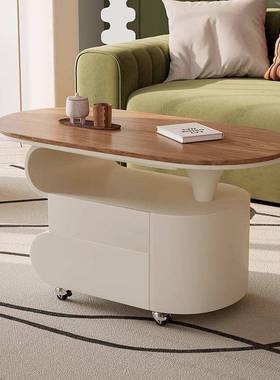 茶现代约轻简奢岩板34821用茶几家客厅感几可移动推车边几沙发边