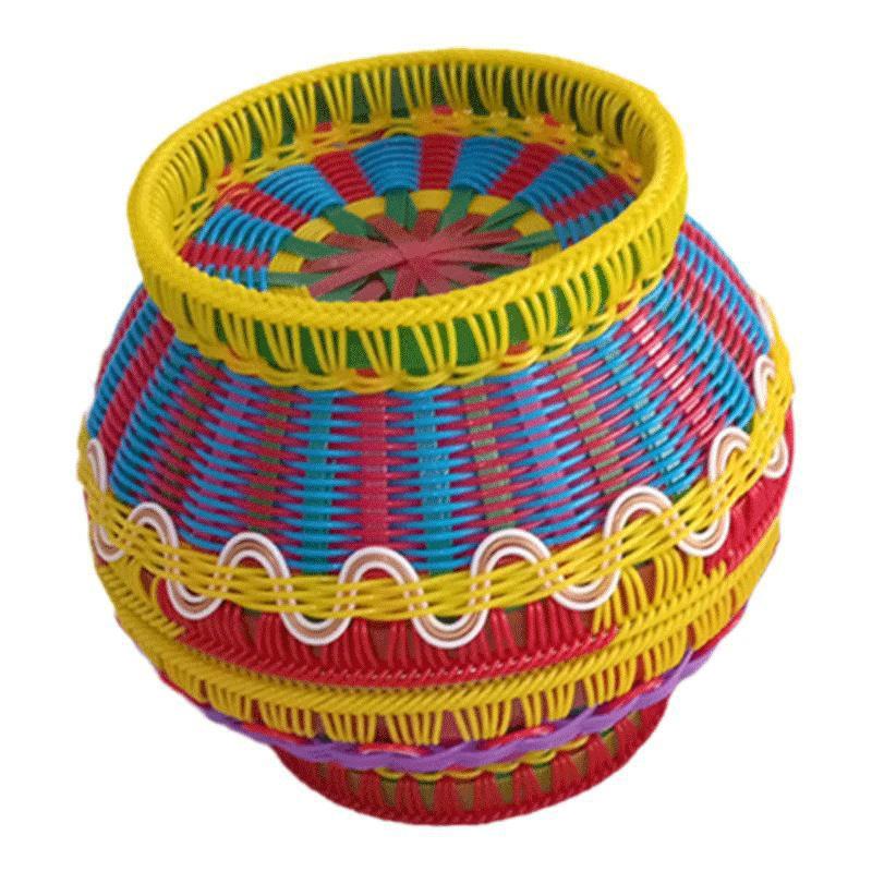 用7Y盘X仿藤条手工UCR编篮环保无织味水果蔬菜提篮结实耐柔韧性