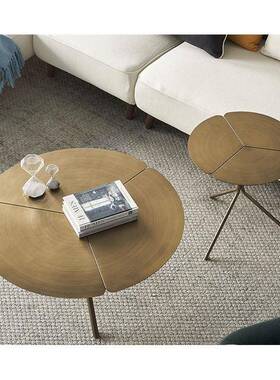 包邮荷花叶意大利金QJX时尚客高端属花小户型厅设计师扇形莲边角