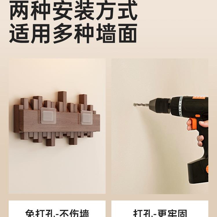 实木钢琴钩键IIS挂架上壁衣挂入户门置墙物架玄关挂衣进门包架衣