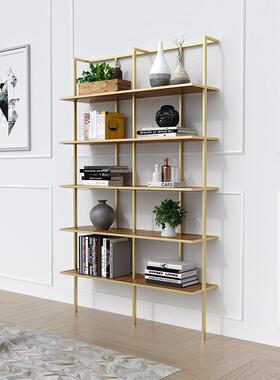 简家用客厅QAP铁艺置物架约小户酒店装饰型金色展房示储物架书书