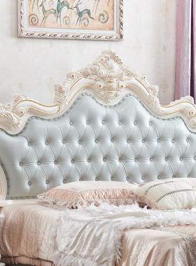 K8欧式床头软包华床式靠背43380法烤漆公主风1.8米床头板双人奢头