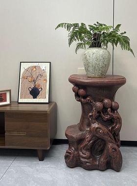 新中式实木花架花台客花厅43686非阳台落地室式内多层放花架子盆