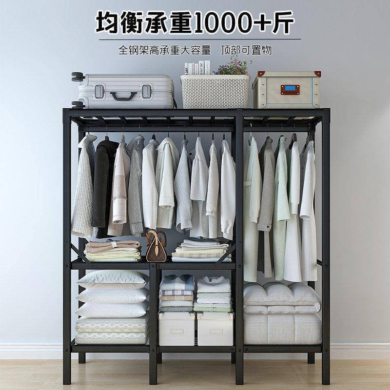 折叠易衣柜免安装简pEdy4keM布衣管柜钢加厚房出租卧室家用组装衣