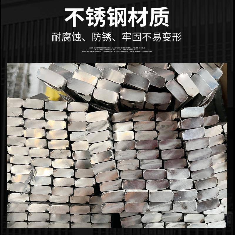 小区电动伸缩门不锈钢封板门学校工地不锈钢推拉折叠电动大门