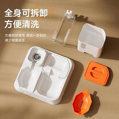 宠物自动喂食器喂水器猫咪饮水机按压猫水碗不狗盆防打翻大容量储