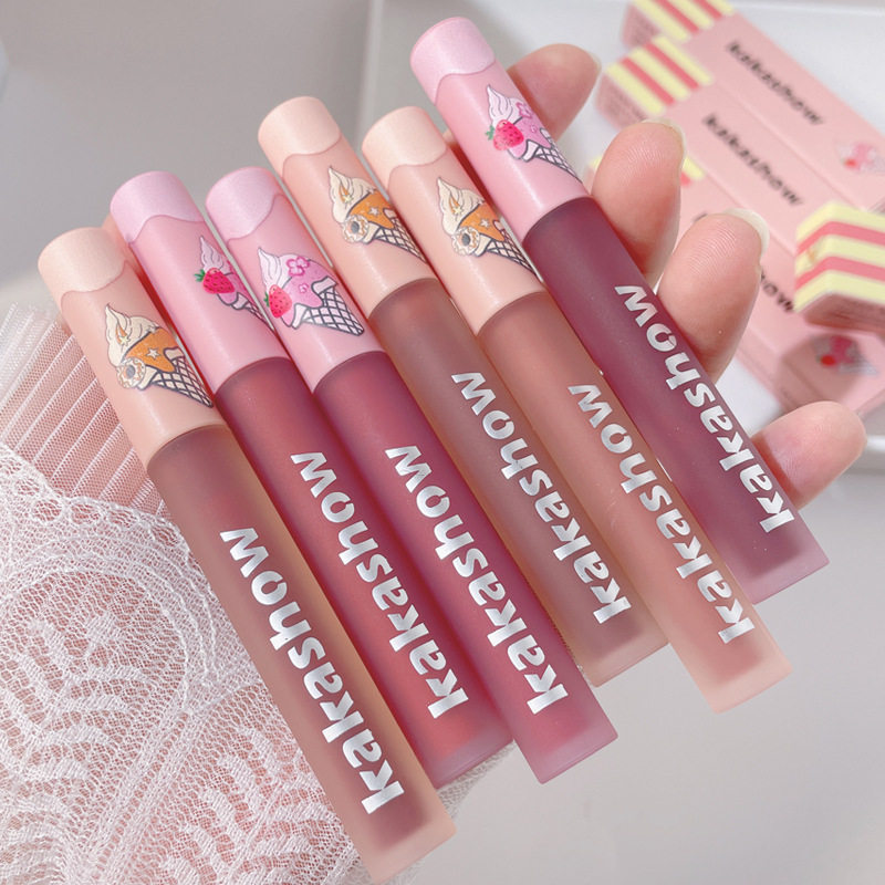 kakashow冰淇淋派对唇釉 丝绒哑光雾面学生党伪素颜日常显白口红