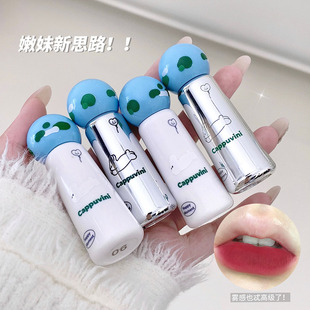 Cappuvini小兔子唇釉 哑光雾面丝绒唇泥不易沾杯丝滑显色口红彩妆