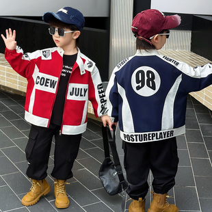 潮酷兒童時(shí)髦機(jī)車服小孩男春秋韓版 夾克衣服 外套2025新款 男童秋裝