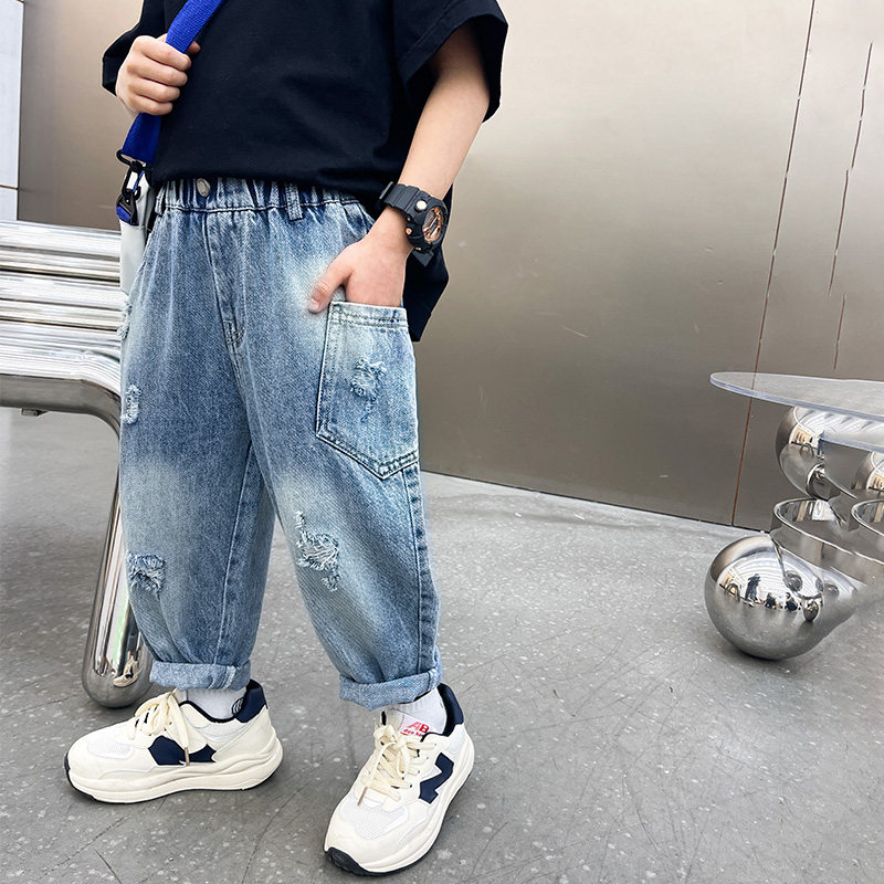 柔软痞帅男童秋季裤子儿童牛仔裤