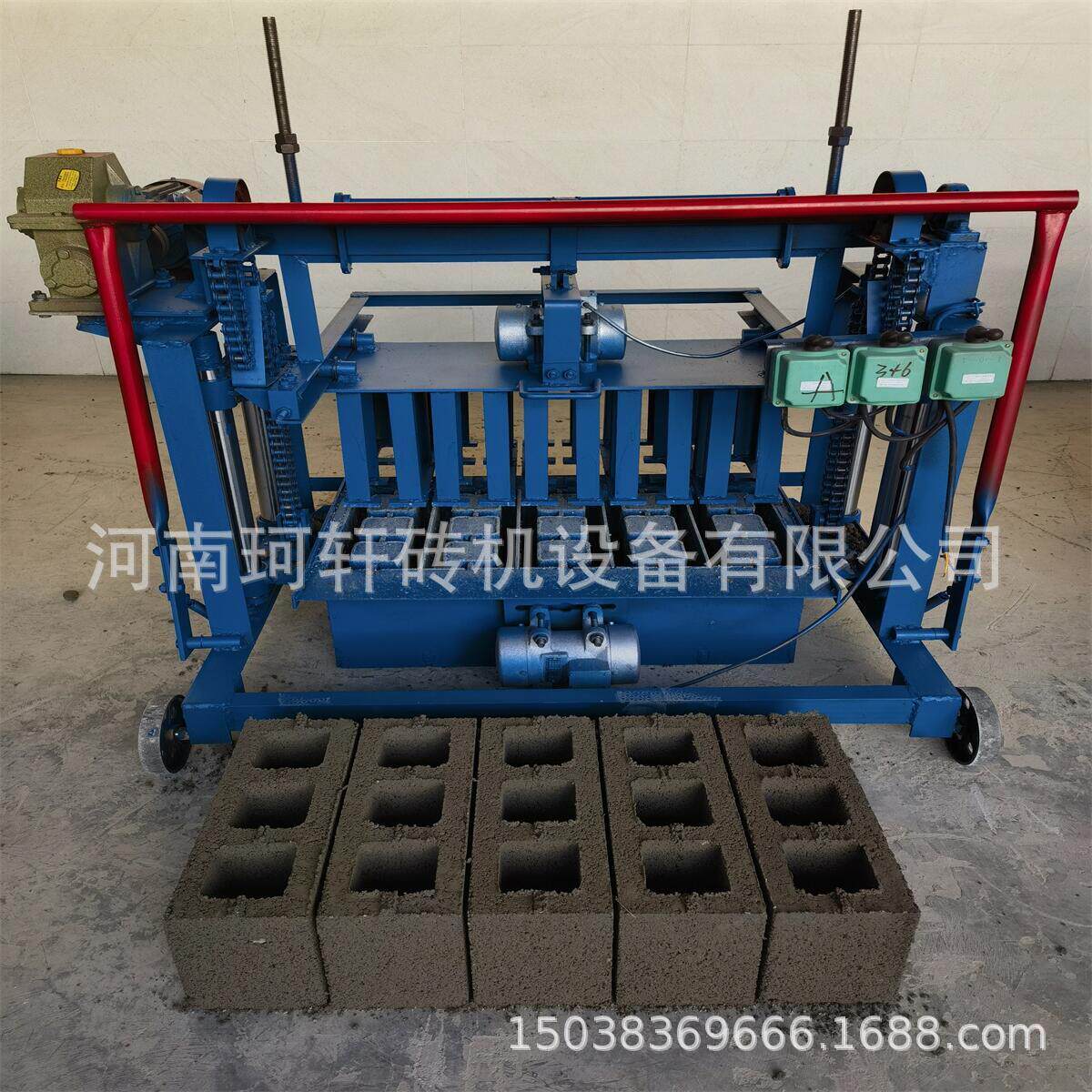 便携式链条自动升降小型制砖机移动混凝土空心砌块砖机