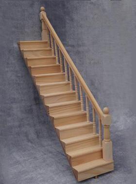 1:12娃娃屋DOLLHOUSE MINIATURE素坯DIY别墅模型配件场景扶手楼梯