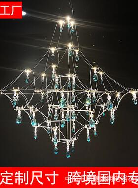 客厅灯现代极简水晶吊灯萤火虫餐厅现代艺术绿色水晶店铺家用灯具