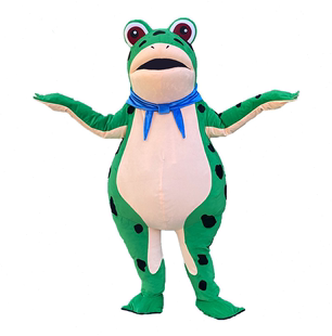 孤寡青蛙人偶服装 网红同款 气球儿童小青蛙套装 癞蛤蟆充气玩偶卖仔