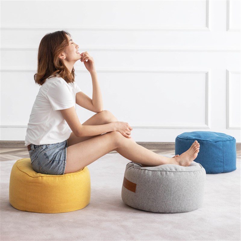 懒人沙发榻榻米垫子创意圆凳懒人坐垫飘窗加厚坐墩免洗布艺小圆凳