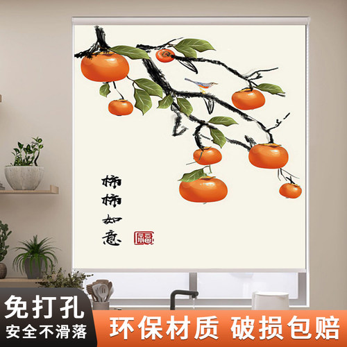 厨房卧室客厅卫生间浴室防水防油卷帘免打孔安装窗帘卷拉式遮挡帘