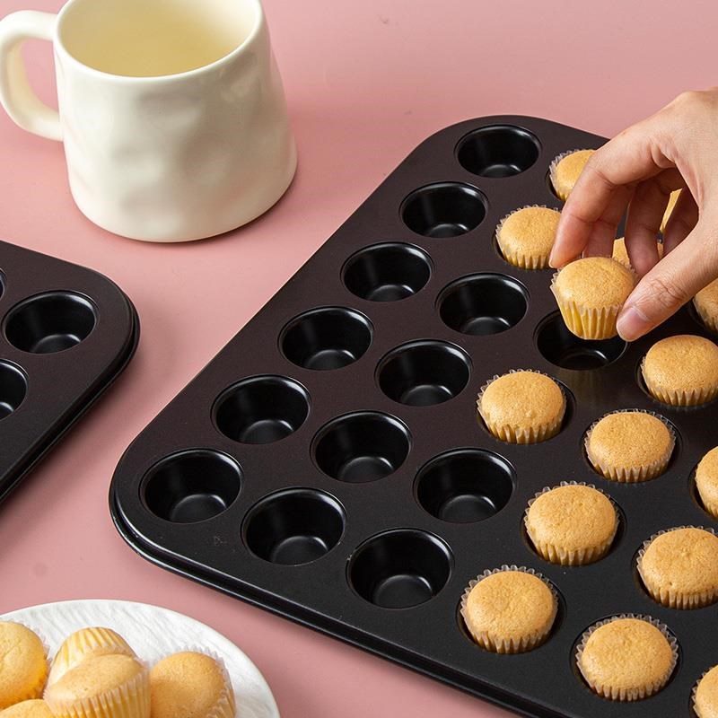 48连迷你小蛋糕模具25小纸杯马芬蛋糕烤盘35连戚风模具烤箱用烘焙