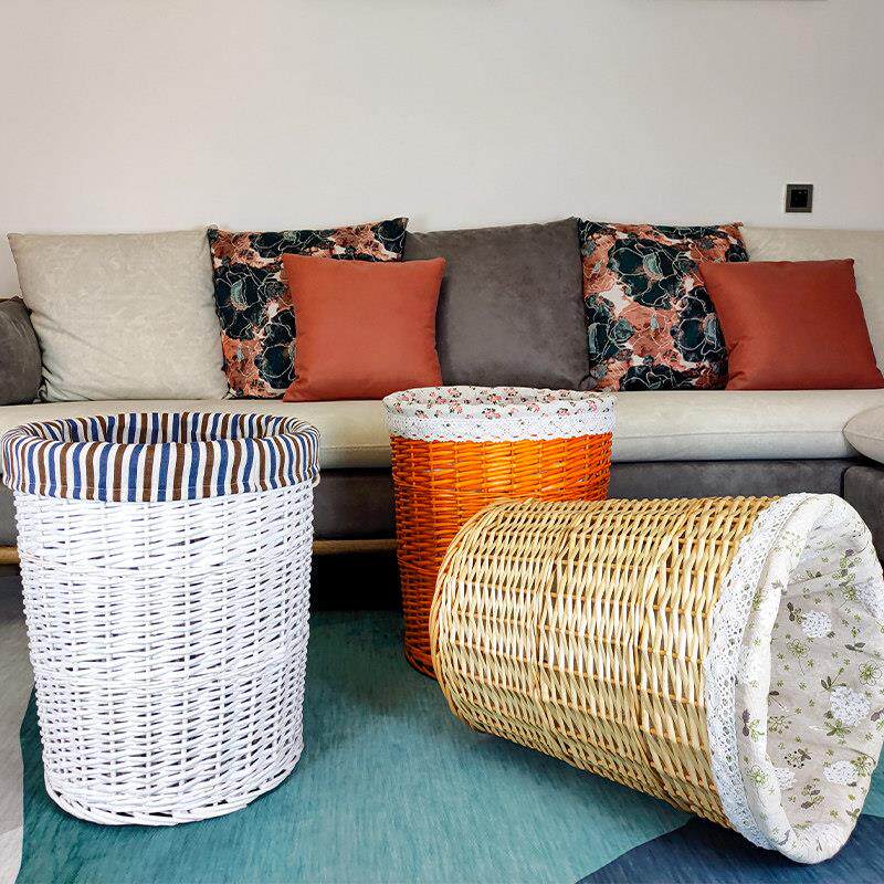 脏衣筐藤编带盖子脏衣服收纳筐脏衣篓洗衣筐大号柳编编织脏衣收纳