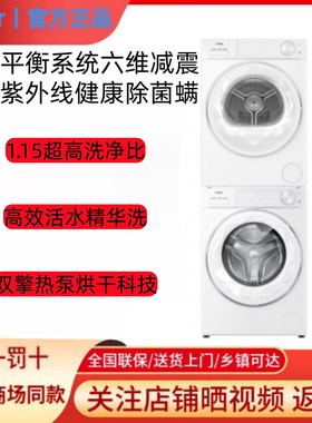 Haier/海尔 XQG100-LEU58A2WU1+GA100-S58A2WU1智投变频洗烘套装