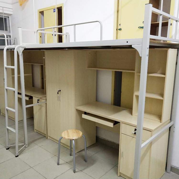 东莞 现代简约公寓宿舍铁床职员员工床带衣柜电脑桌上床下桌