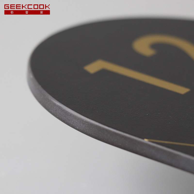 简约轻奢大理石纹岩板挂钟：可可托海2.0 摇摆静音装饰钟表新品