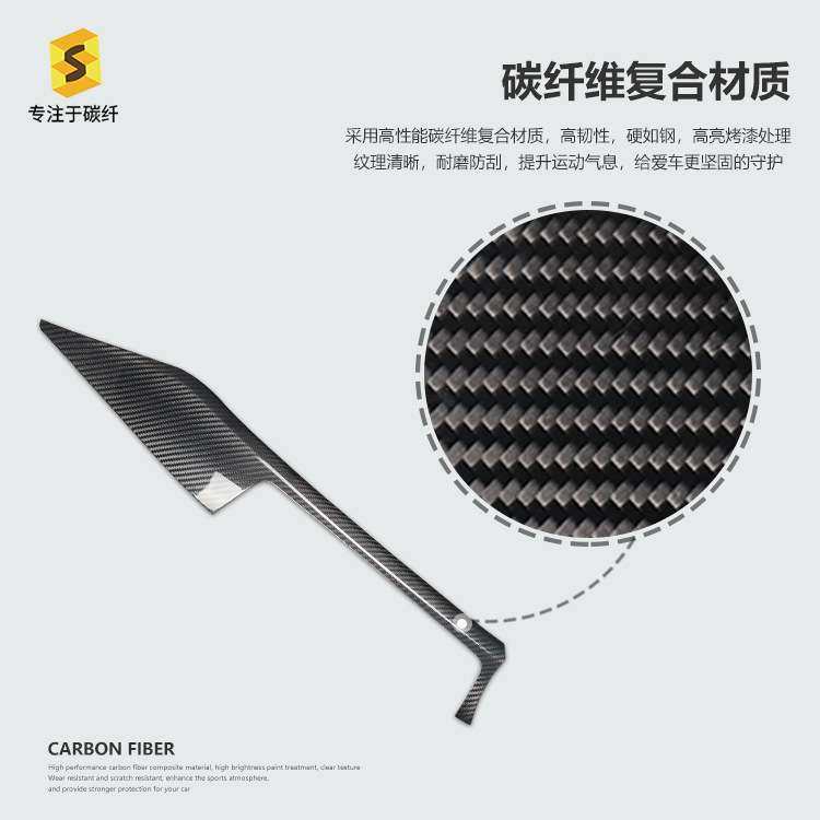 适用于宝马3系F30F31F32F33F36多媒体面板右肽碳纤维装饰贴