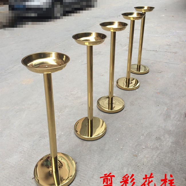 剪彩金柱剪彩花柱开业花柱 庆典金色立柱 婚礼礼仪花柱礼仪鲜花架