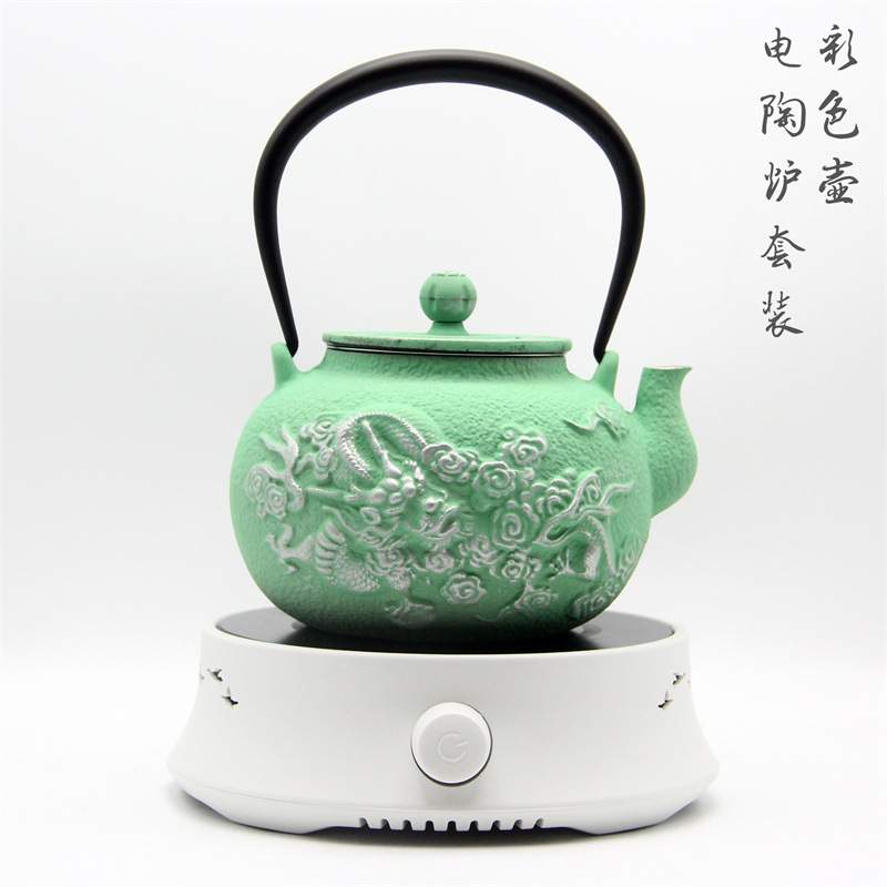 欧美风简约铁茶壶家用手工铸铁壶烧水泡茶壶煮茶壶电陶炉茶具套装
