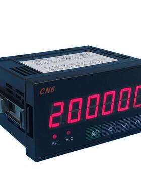 CN6F智能数显频率转速表线速度表上下限报警6位智能双设定数显