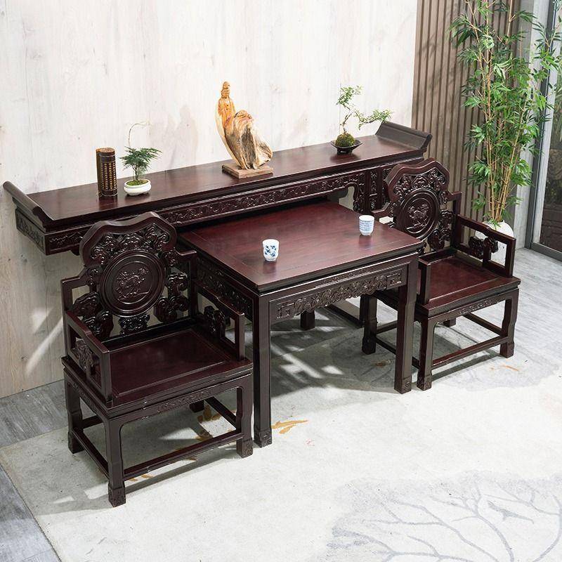 中堂四六件套农村祠堂屋家用明清八仙桌椅中式供桌台