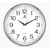 POWER霸王钟表15英寸高档木纹时钟创意办公客厅静音挂钟PW891