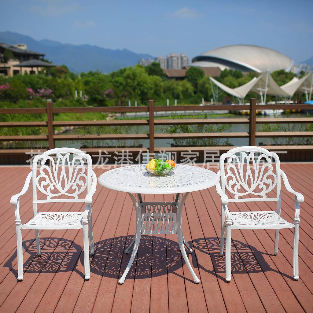 户外桌椅组合五件套室外休闲家具花园庭院铁艺铸铝价格阳台餐桌
