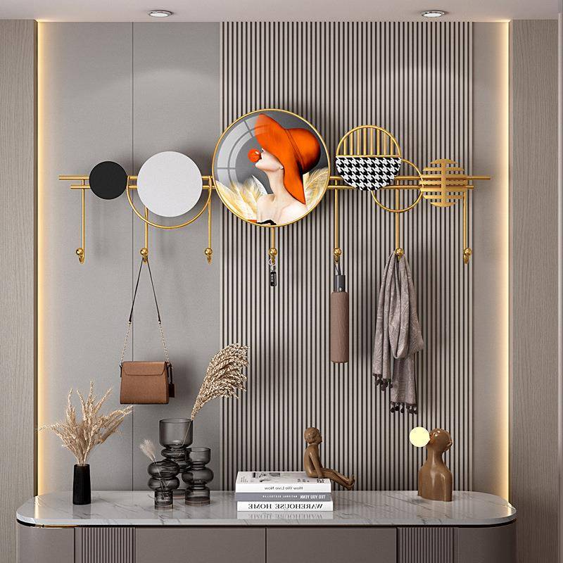 铁艺装饰挂钩进门玄关钥匙玄关挂衣架壁挂墙上创意轻奢入户挂衣钩