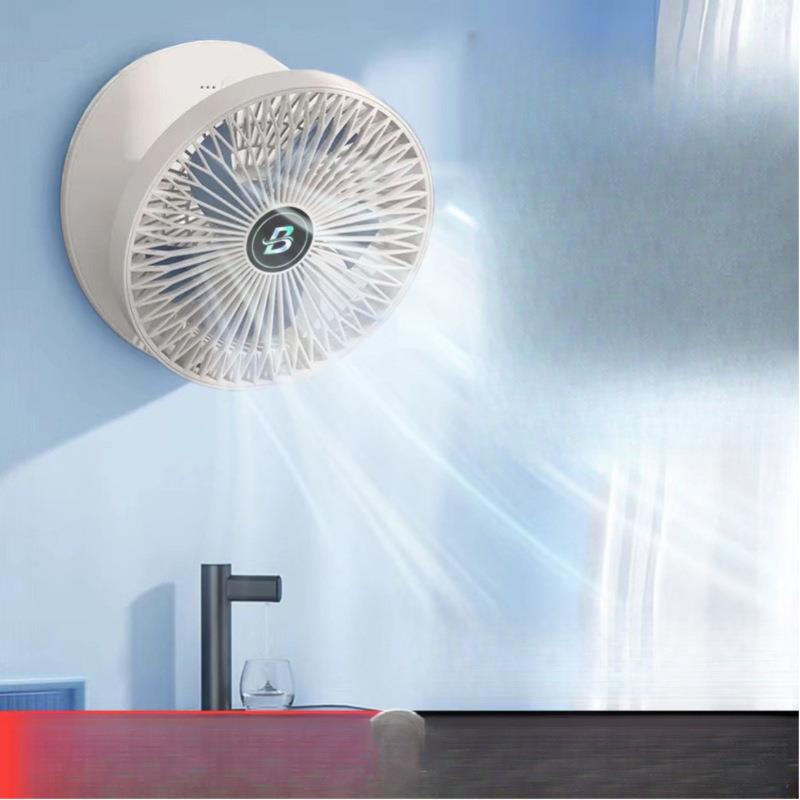 可折叠厨房风扇洗手间专用风扇贴墙免打孔壁挂式电风扇超静音台扇
