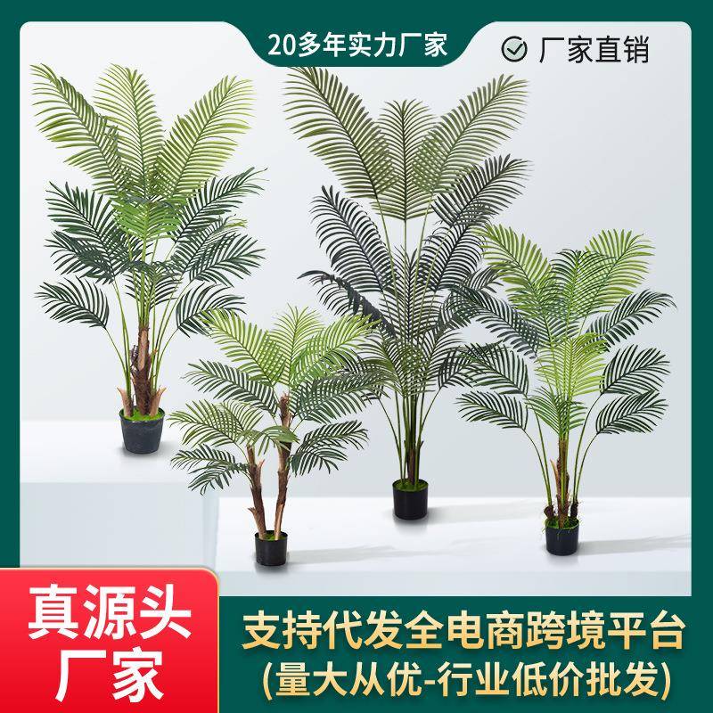 带盆160cm真散尾葵TEMU假绿植盆栽家居装饰仿真植物摆件