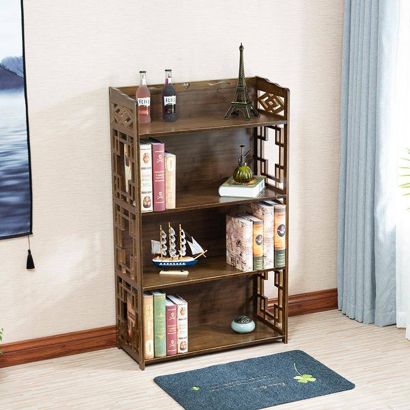楠竹书架书柜简约现代书架落地简易书架客厅实木置物架桌上储物柜
