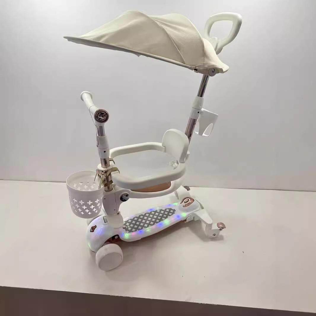 四合一儿童滑板车折叠男孩女孩1到3岁宝宝学步三合一溜溜车滑滑车