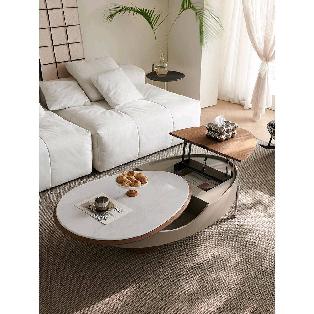 鹅蛋茶几2025新款客厅家用小户型升降旋转创意高级感简约现代