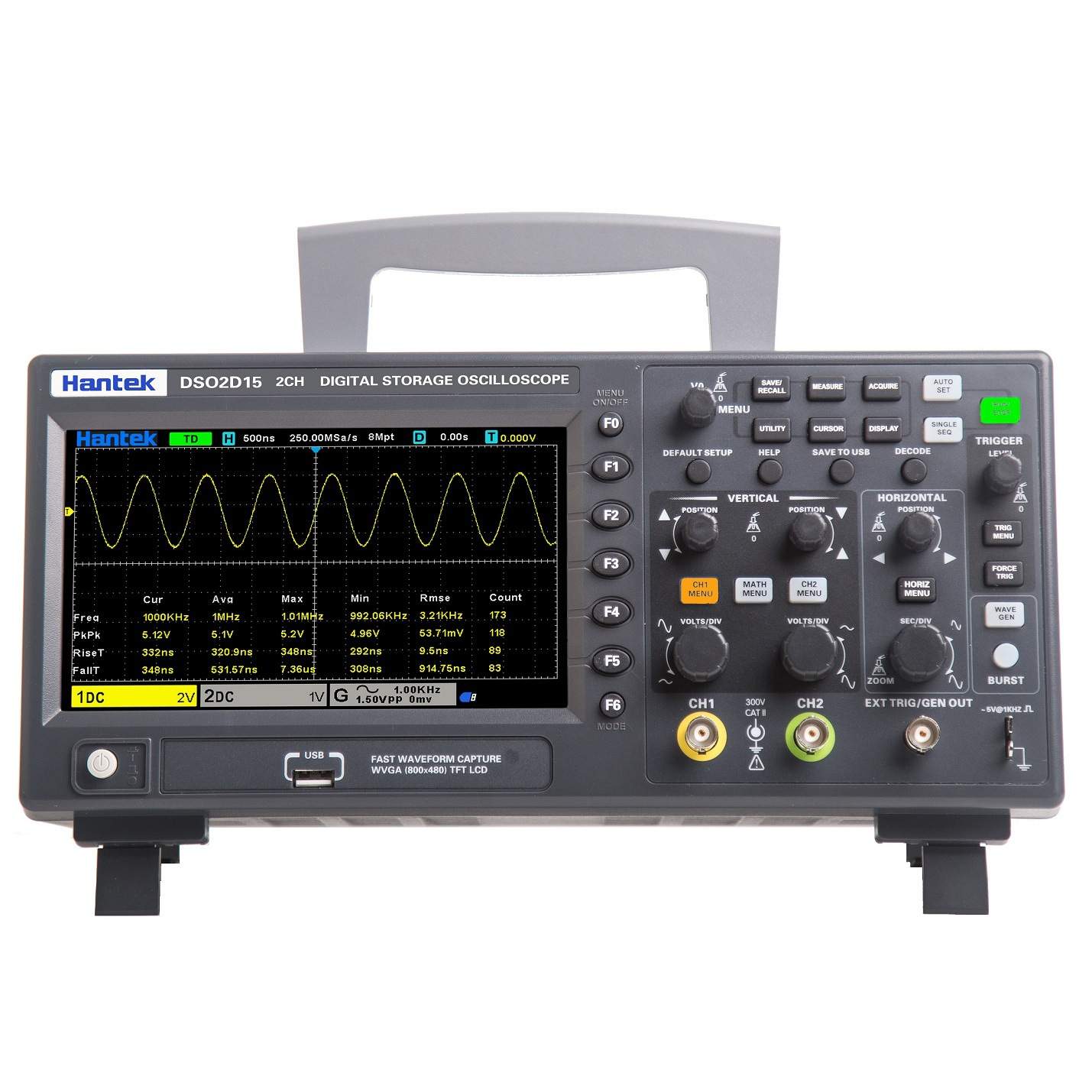 汉泰数字示波器精准DSO2C10 DSO2D15双通道数字存储示波器100M