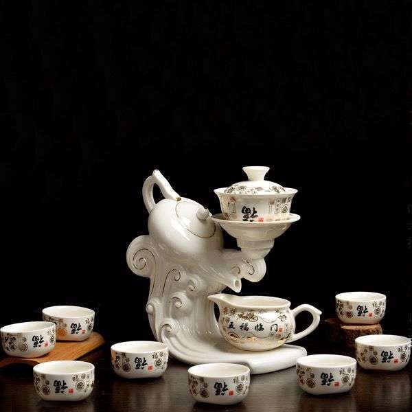 陶瓷简约高档自动茶具套装创意防烫泡茶壶茶杯整套功夫泡茶器家用