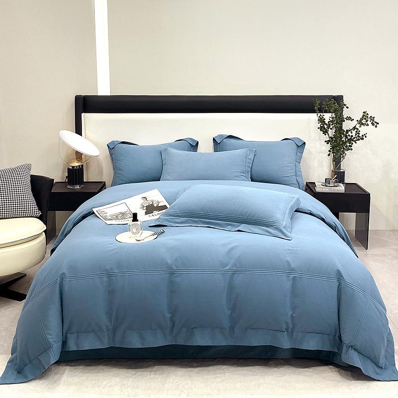 轻奢全棉磨毛埋绳四件套秋冬纯棉床单被套床笠家用床上高档四件套