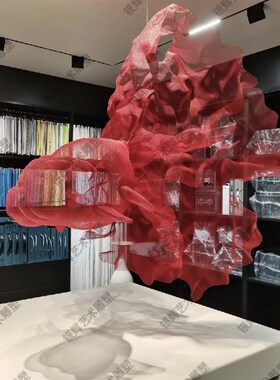 速发雕塑铁艺镂空空式中中悬挂吊饰金属网格店场酒商大型摆件