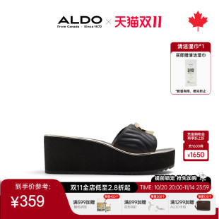 ALDO女士厚底凉拖鞋 金属质感潮流气质休闲增高ALGF24A22 坡跟时尚
