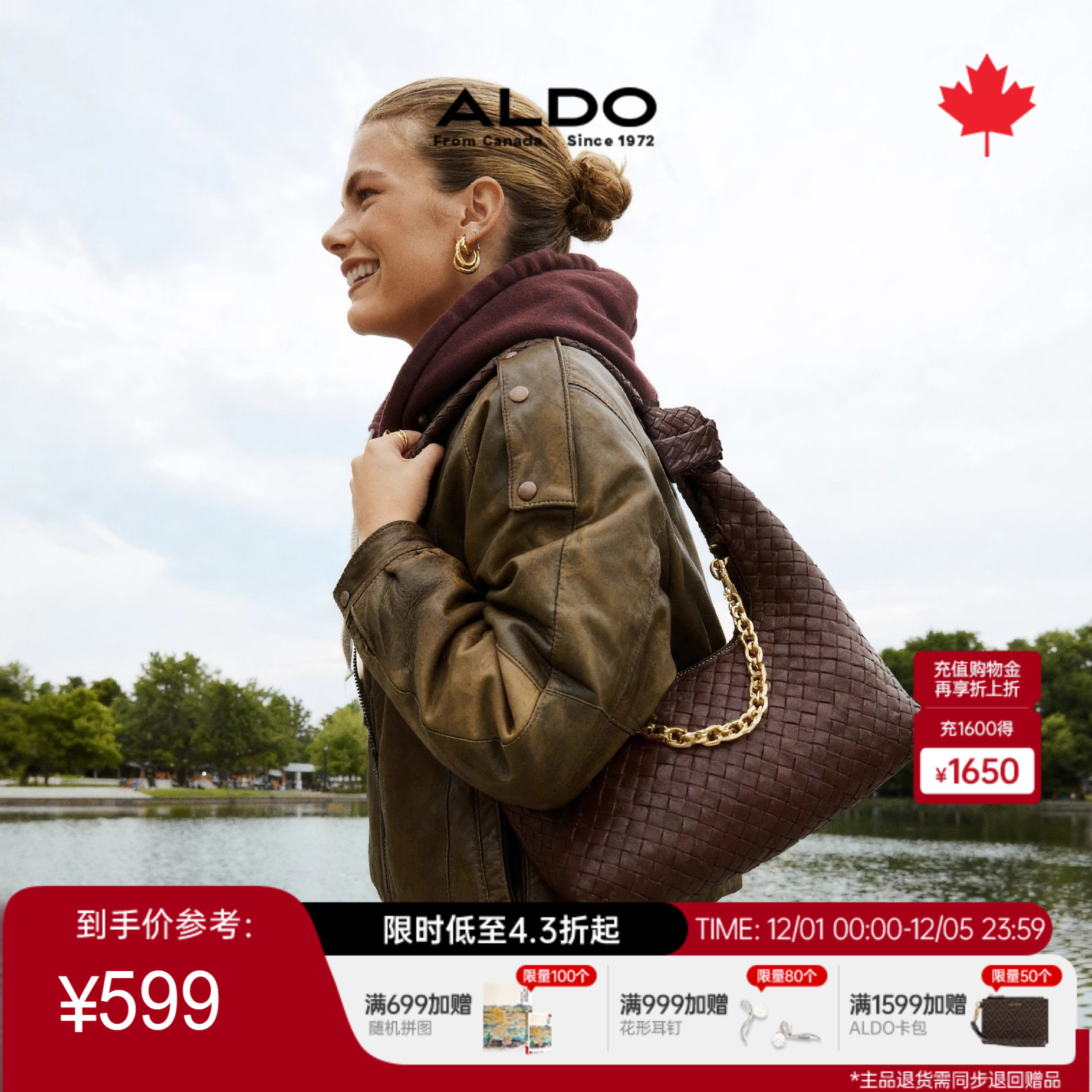 ALDO女士链条腋下包格纹