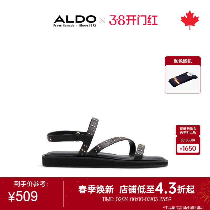 ALDO女士罗马凉鞋夏季新款时尚日常休闲学院平底绑带ALGS24A73